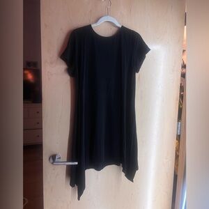 Black Foxblood Asymmetrical Tunic Dress